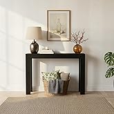 Plank+Beam Modern Solid Wood Console Table, 46 Inch, Sofa Table, Narrow Entryway Table for Hallway, Behind The Couch, Living Room, Foyer, Easy Assembly, Black