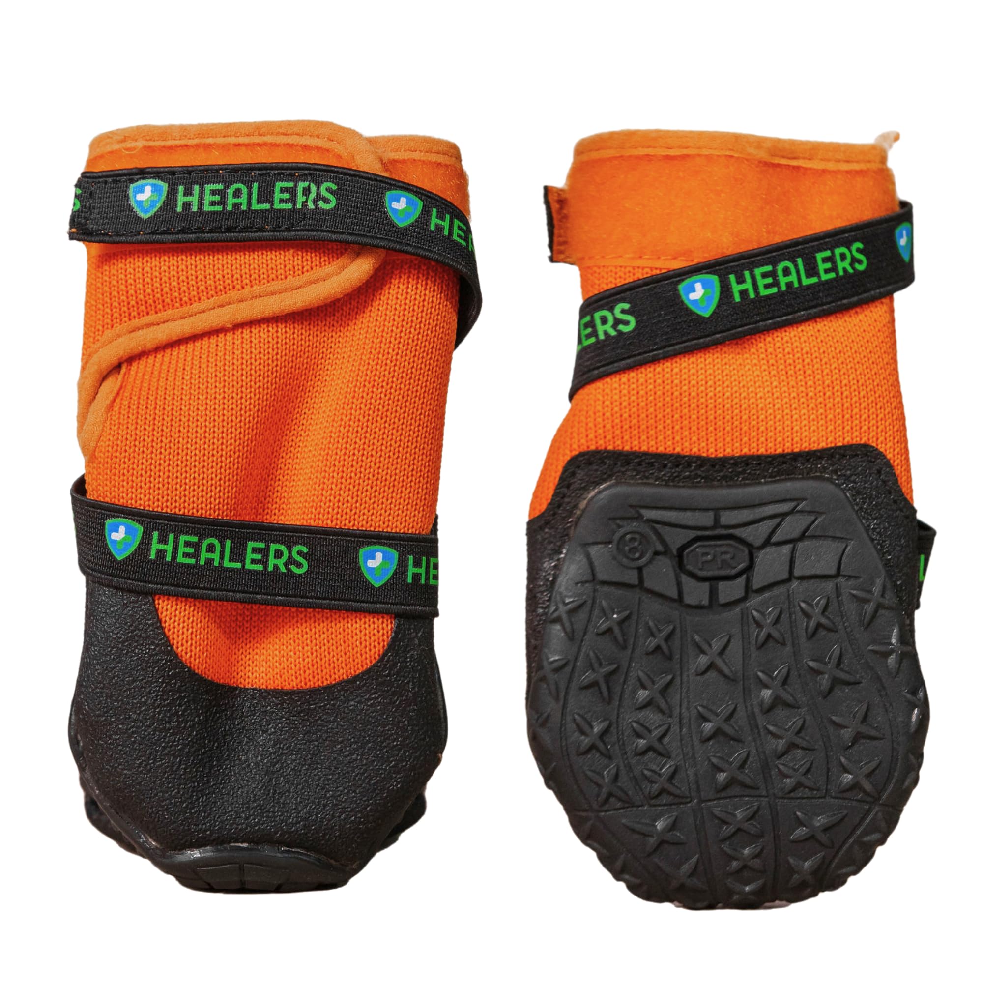 Healers Urban Walker III Waterproof Dog Boots, Paw Protection for Active Dogs, Non Slip Sole and Reflective Band for Night Visibility, 1 Pair Xlarge Orange