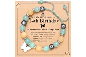 UNGENT THEM 18 Year Old Girls Birthday Gifts, Butterfly Natural Stone Bracelet for Daughter Granddaughter Niece Friends Big Sister