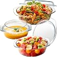 MCIRCO 4-Piece Glass Casserole Set - 1.9 Qt & 3 Qt Baking Dishes With Lids