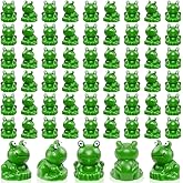 VICROIC 100 PCS Mini Resin Frogs, Tiny Green Frogs Figurines for Craft, Garden Dollhouse Decor Landscape, Miniature Home Decorations