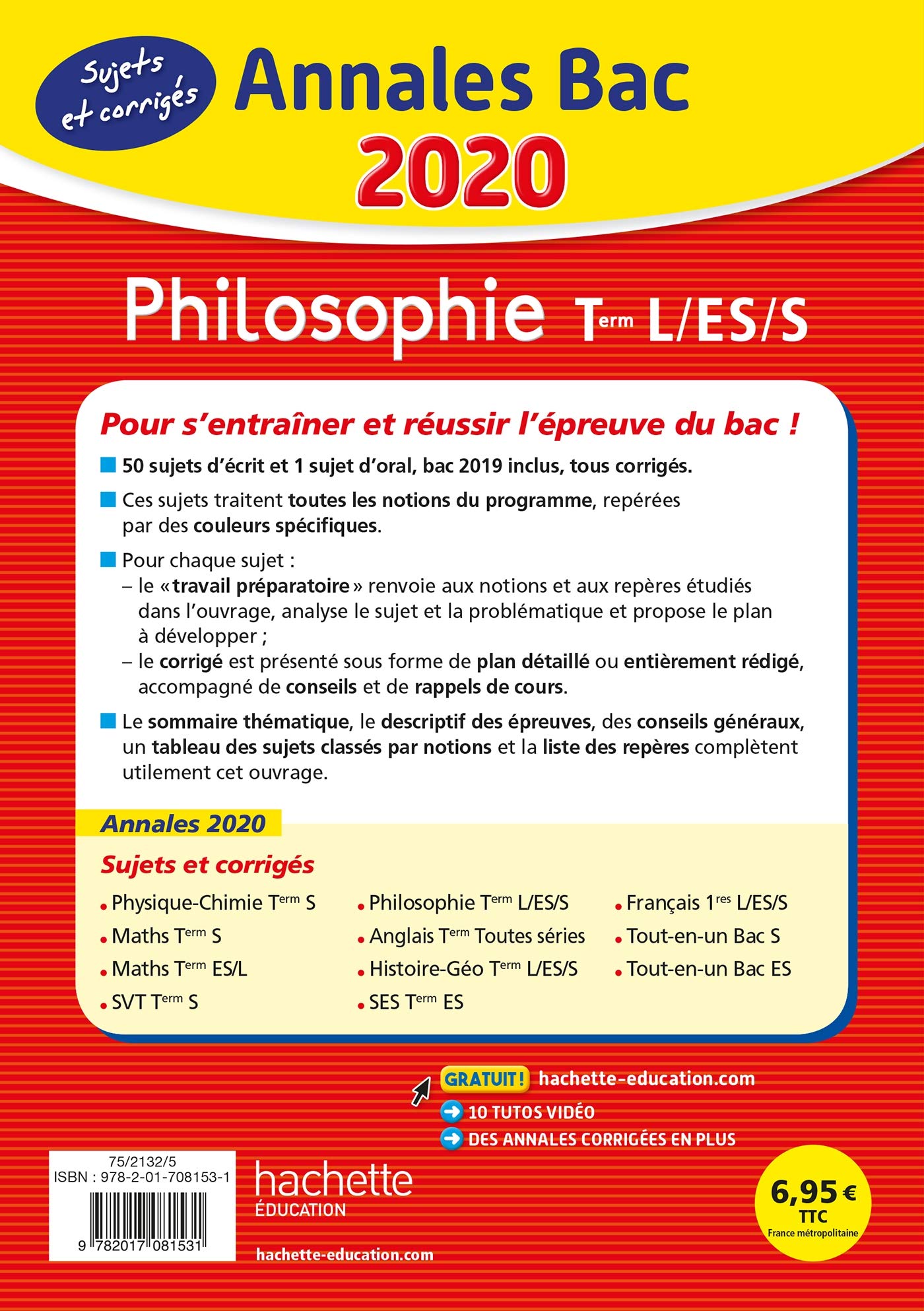 Amazon Fr Annales Bac 2020 Philosophie Term L Es S Durand Yohann Klein Lisa Livres