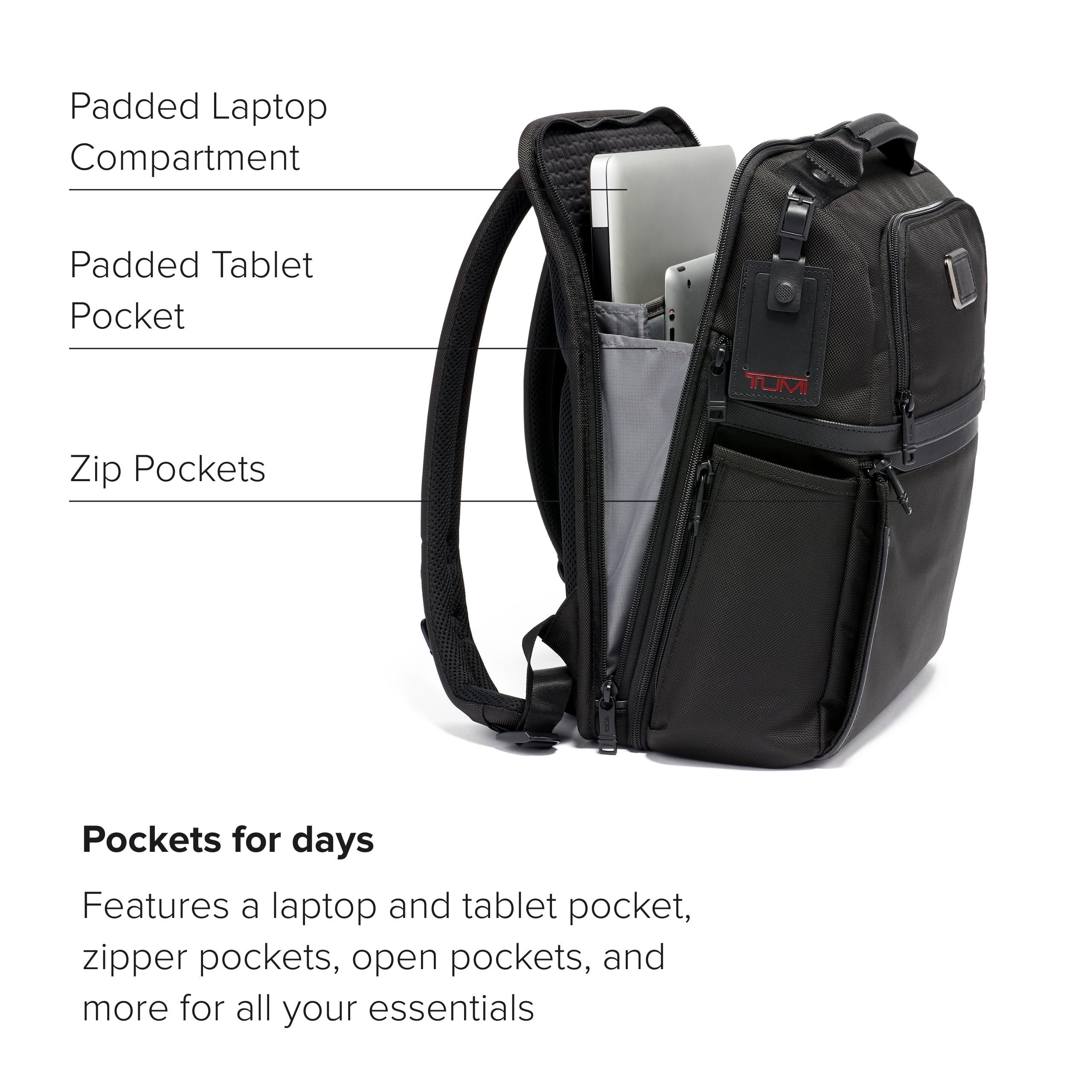 TUMI - Alpha Slim Solutions Brief Pack - Travel Laptop Backpack - Lightweight Business Backpack - Black