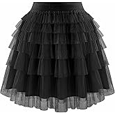 Bbonlinedress Women Mini Tulle Mesh Skirt Tutu Adults 2026 Tiered Layered A Line Skirts Cute Ruffle High Waisted