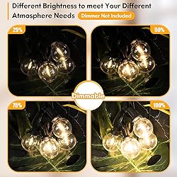 LED Outdoor String Lights 100FT Patio Light with 52