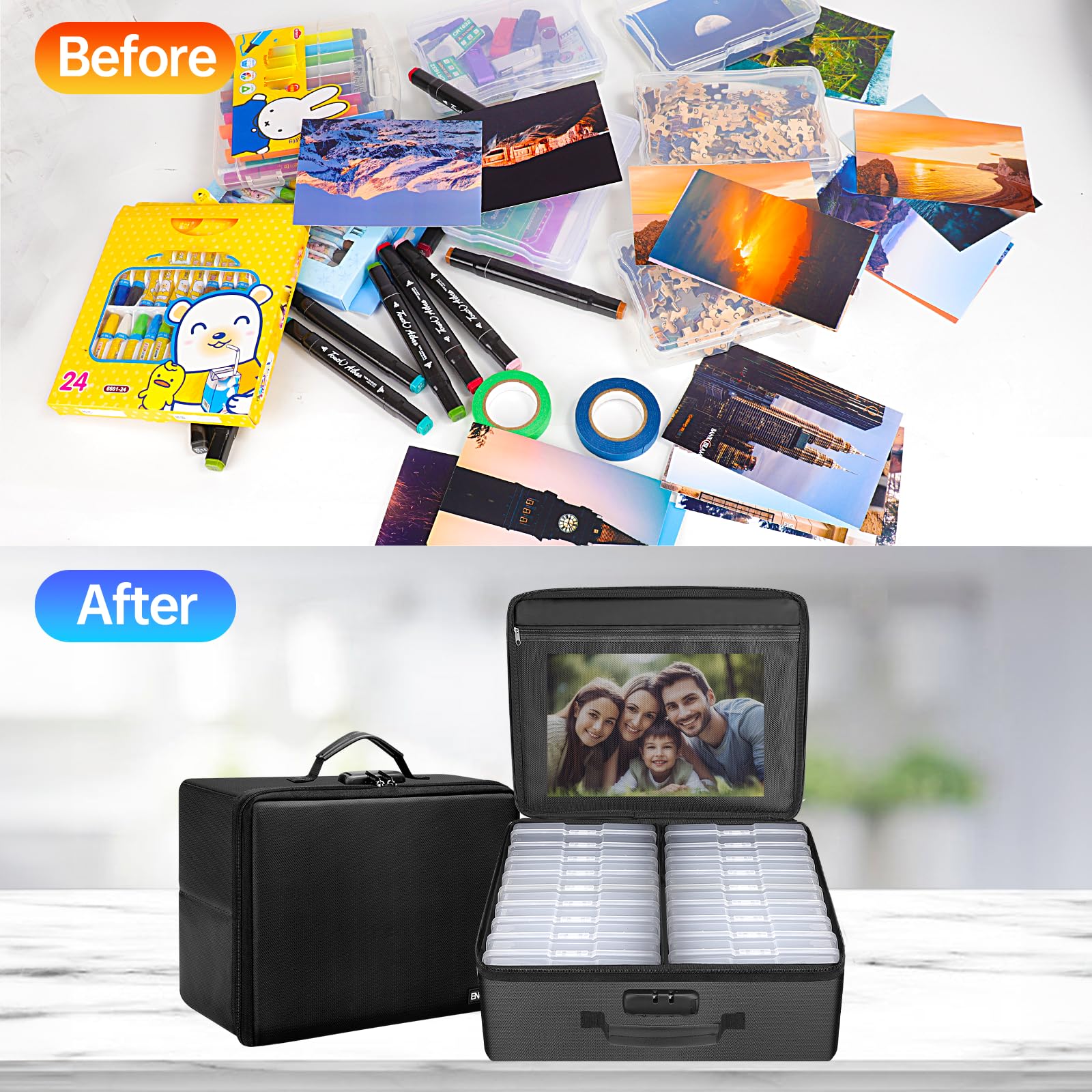 ENGPOW Photo Storage Box with 18 Inner 4