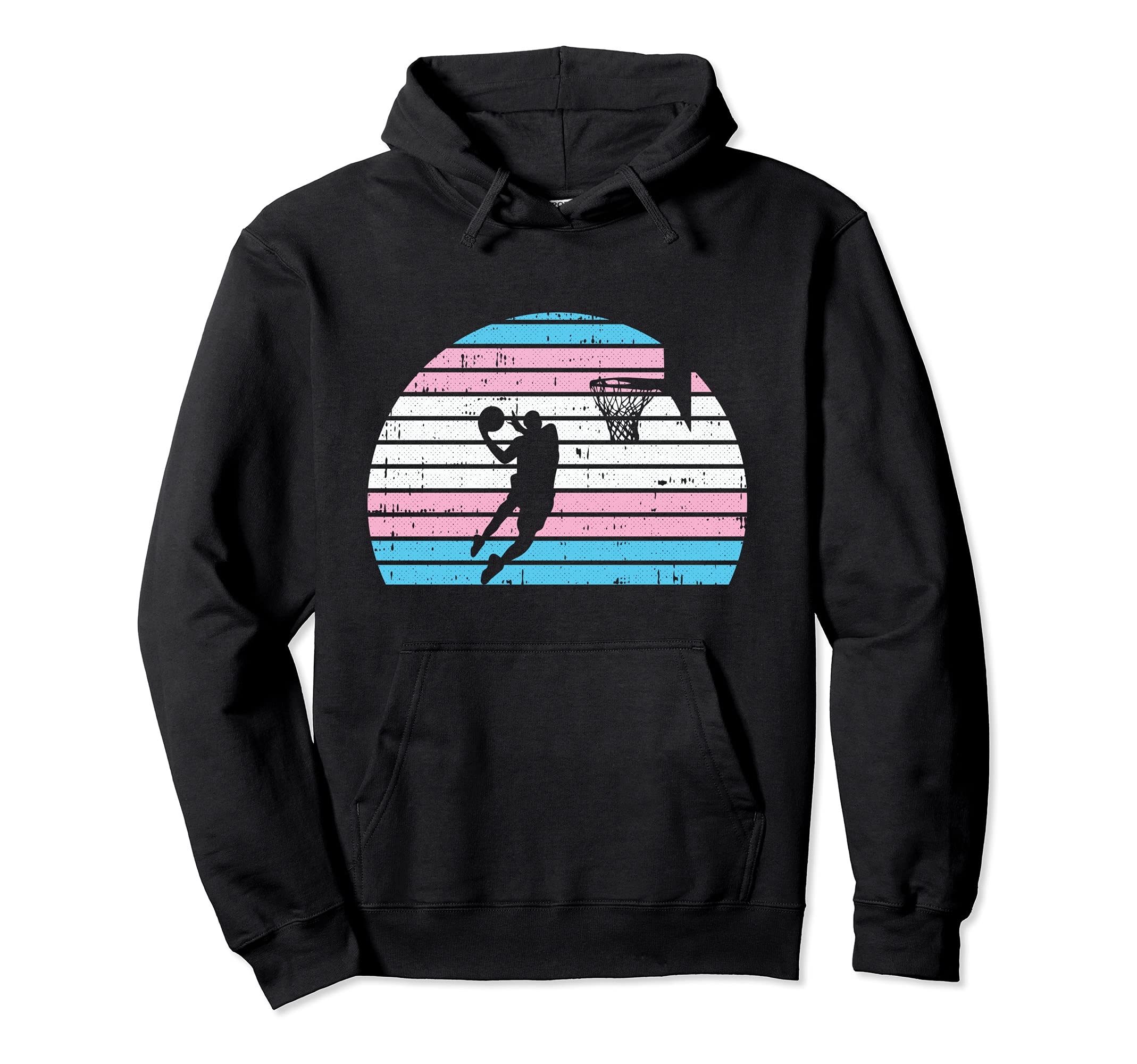Basketball Player LGBT-Q Retro Trans-gender Pride Sport Fan Pullover Hoodie