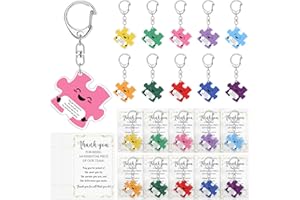 Geelin Bulk Team Puzzle Piece Keychain Christmas Appreciation Gifts for Employee Staff Coworker Teacher Nurse Volunteer