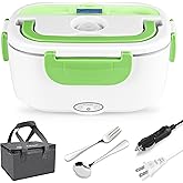 Electric Lunch Box Food Heater, 3 in 1 Faster Heated Lunch Box for Adult, 1.5L Portable Food Warmer 12V/24V/110V for Car/Home