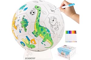 EVERICH TOY Paint Your Own Soccer Ball with Markers, Toddler Arts and Crafts Kits Soccer Gifts for Boys Girls, Size 3 Dinosaur Toys Coloring Custom Soccer Ball Birthday Gifts for Kids 3 4 5 6-8 8-12