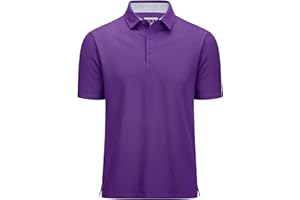 MAGCOMSEN Men's Polo Shirts Short Sleeve Cotton Pique 3 Button Classic Fit Casual T-Shirt Performance Golf Shirts