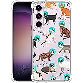 SuzaCase Clear Case for Samsung Galaxy S23 Plus 5G - Samsung S23 Plus Case with Stylish Space Cat Pattern Design Printed Durable Clear Shockproof Back Case/Cover for Samsung S23 Plus 5G