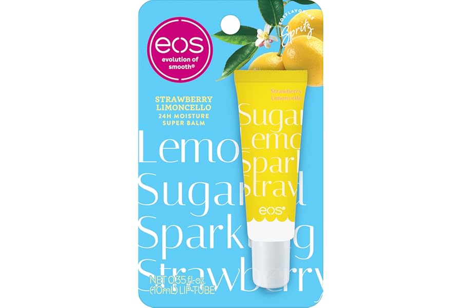 eos Limited Edition 24H Moisture Super Balm, Strawberry Limoncello - Hydrating, Moisturizing Lip Treatment, For Dry Lips, Shea Butter, Cruelty-Free, 0.35 fl oz