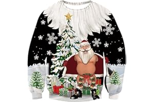 uideazone Ugly Sweatshirts for Men Women Christmas 3D Funny Pullovers for Xmas