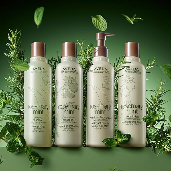 AVEDA ROSEMARY MINT HAND & BODY WASH | LIQUID HAND SOAP AND BODY WASH | WITH INVIGORATING AROMA OF CERTIFIED ORGANIC PEPPERMINT & ROSEMARY, 8.5 FL OZ