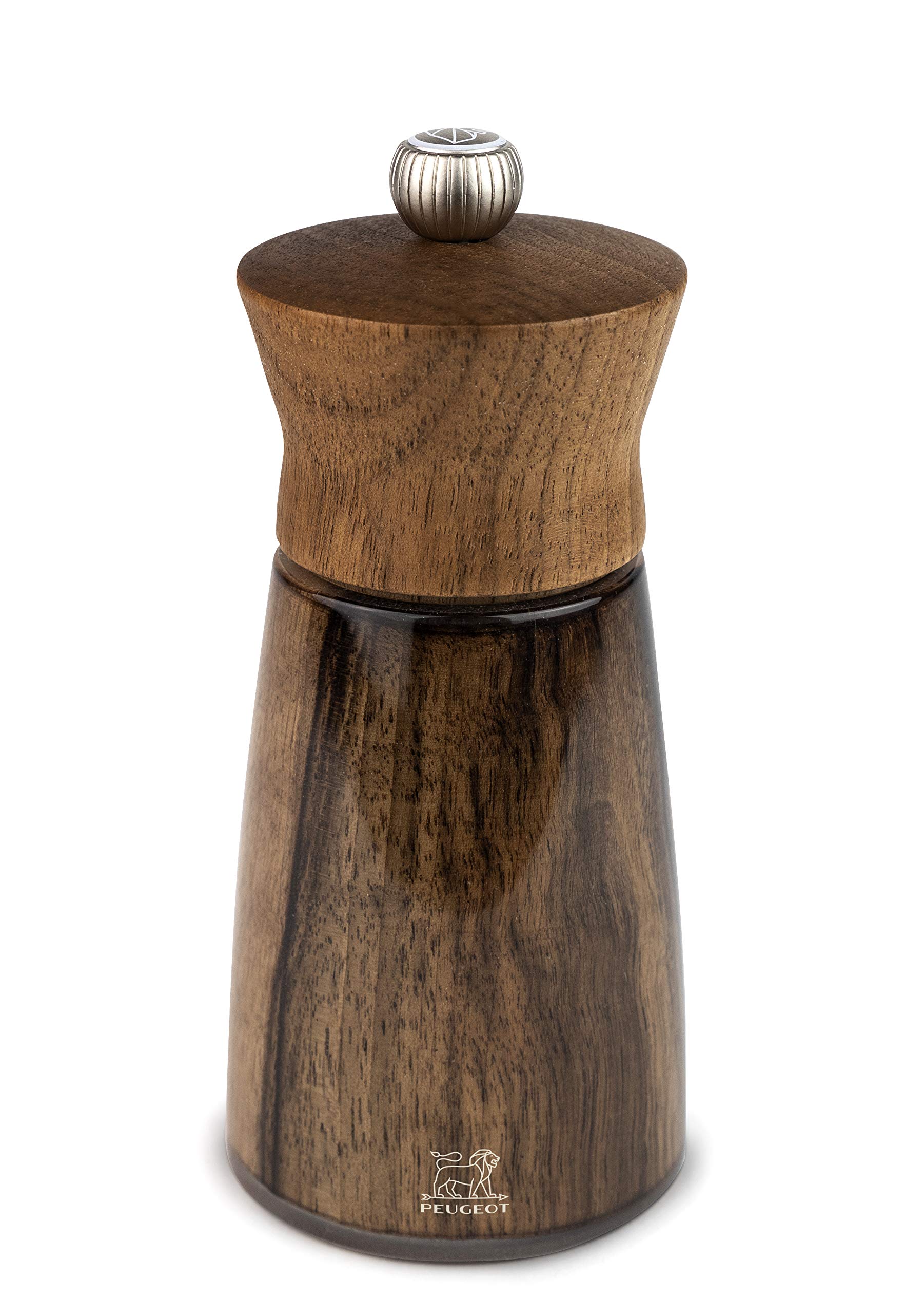 Peugeot - Meribel Walnut Salt Mill - Adjustable Grinder - Walnut Wood and Acrylic, 14 cm