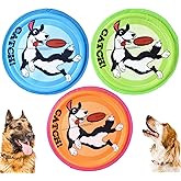 XIGOU Dog Flying Disc, 3 Pack Dogs Flyer Toys, Lightweight Flying Disc Dog Fetch Toy for Small, Large Dogs & Puppies - Floats in Water & Safe on Teeth