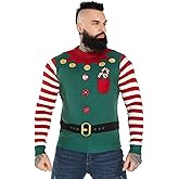 Men`s Ugly Christmas Sweater Unisex Women`s Funny Novelty Fairisle Pullover for Party Large 21017-MA