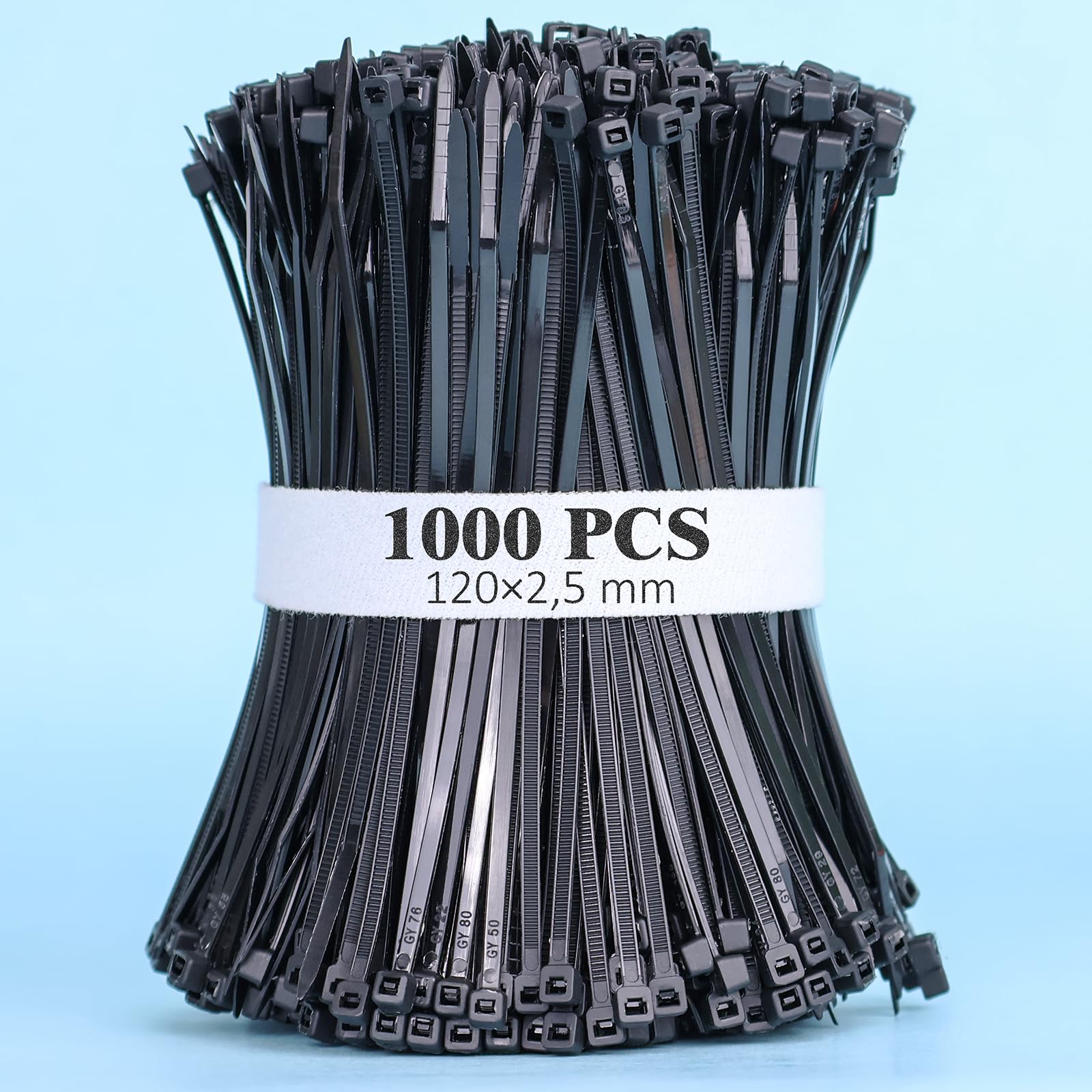 Small Zip Ties Black 1000 Pcs- 4.72 inch/120mm - Small and Versatile for organizing and Fastening Cables and More