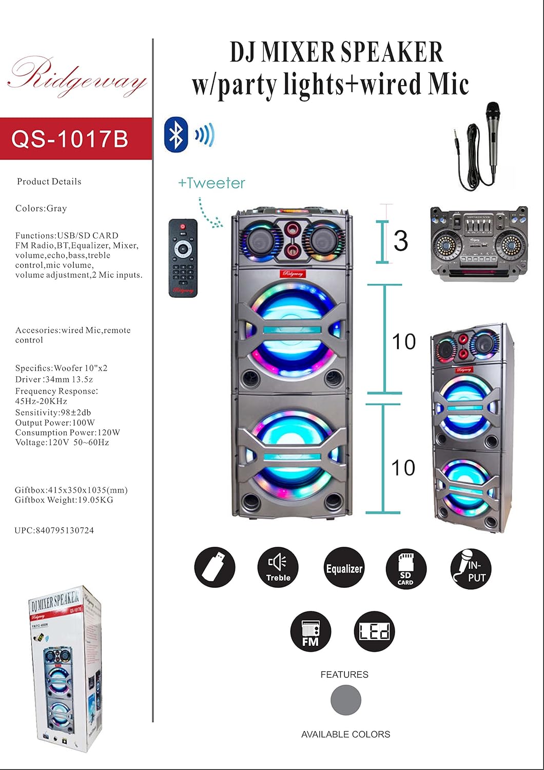 ridgeway dj mixer speaker