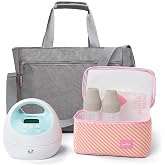 Spectra Baby S1 Plus Electric Breast Milk Pump with Tote, Bottles &amp; Cooler | Portable Rechargeable Electric Breast Pump Bundle with Tote Bag, Breast Milk Bottles &amp; Cooler for Baby Feeding