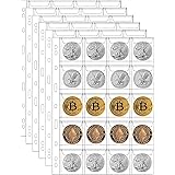 20-Pocket Coin Pages for Collectors, Standard 9-Hole Coin Collection Pages fit Most Binder, Coin Collecting Supplies, 10 Shee