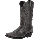 Laredo Mens Garrett Distressed Snip Toe Pull On Casual Boots Mid Calf - Black