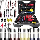 76-Pcs Automotive Circuit Test Lead Kit, Multimeter、Electrical Test Leads Kit, Back Probe Kit, Alligator Clip, Acicular Probe, Banana Plug Adapters, Volt Meter Lead (with Carrying Case)