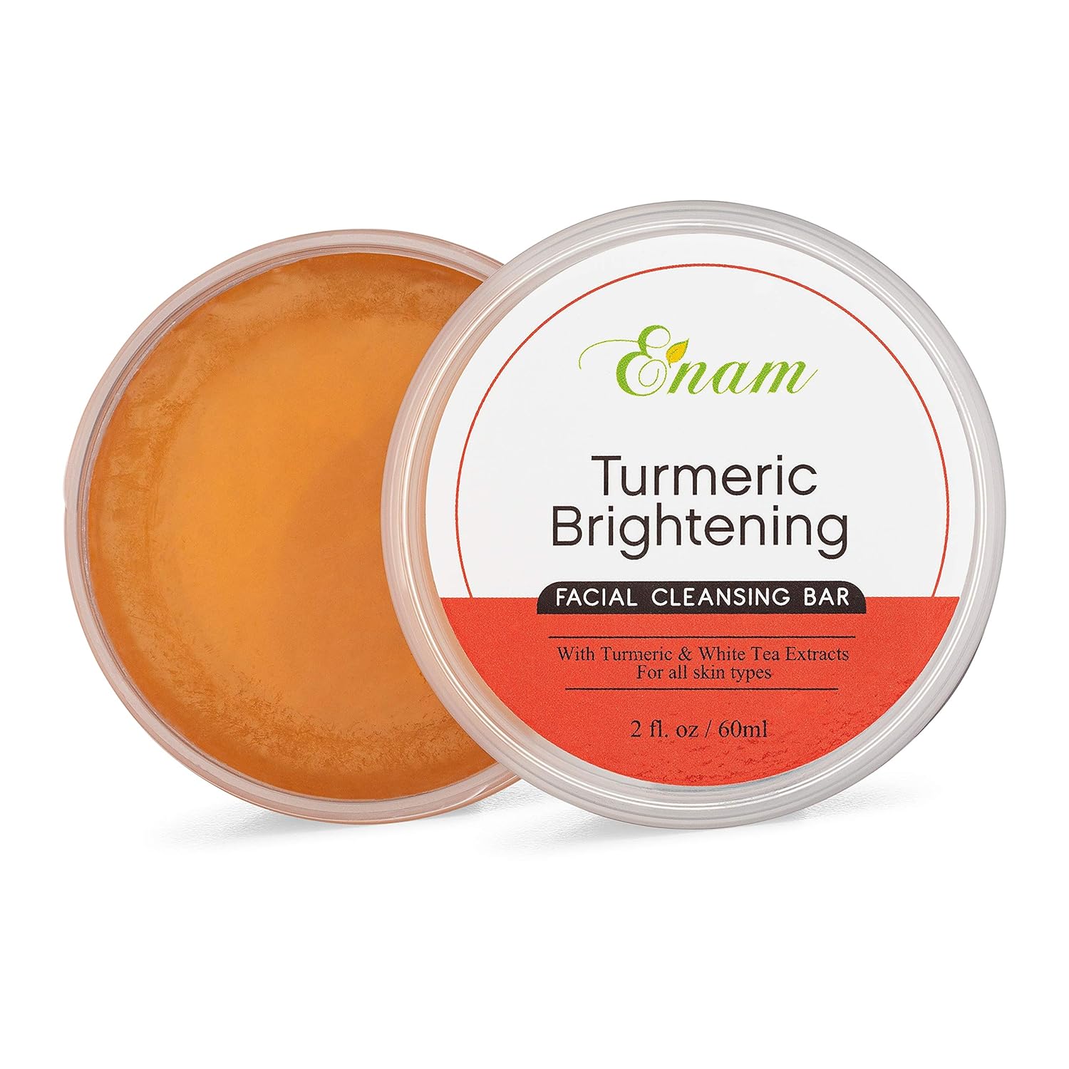 Enam Turmeric Brightening Facial Cleansing Bar - Natural Glow, Gentle Cleansing & Moisturizing Face Cleanser: Beauty