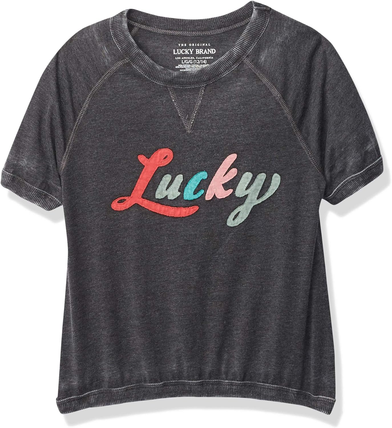 Lucky Brand Girls' Short Sleeve Fashion Top: Clothing