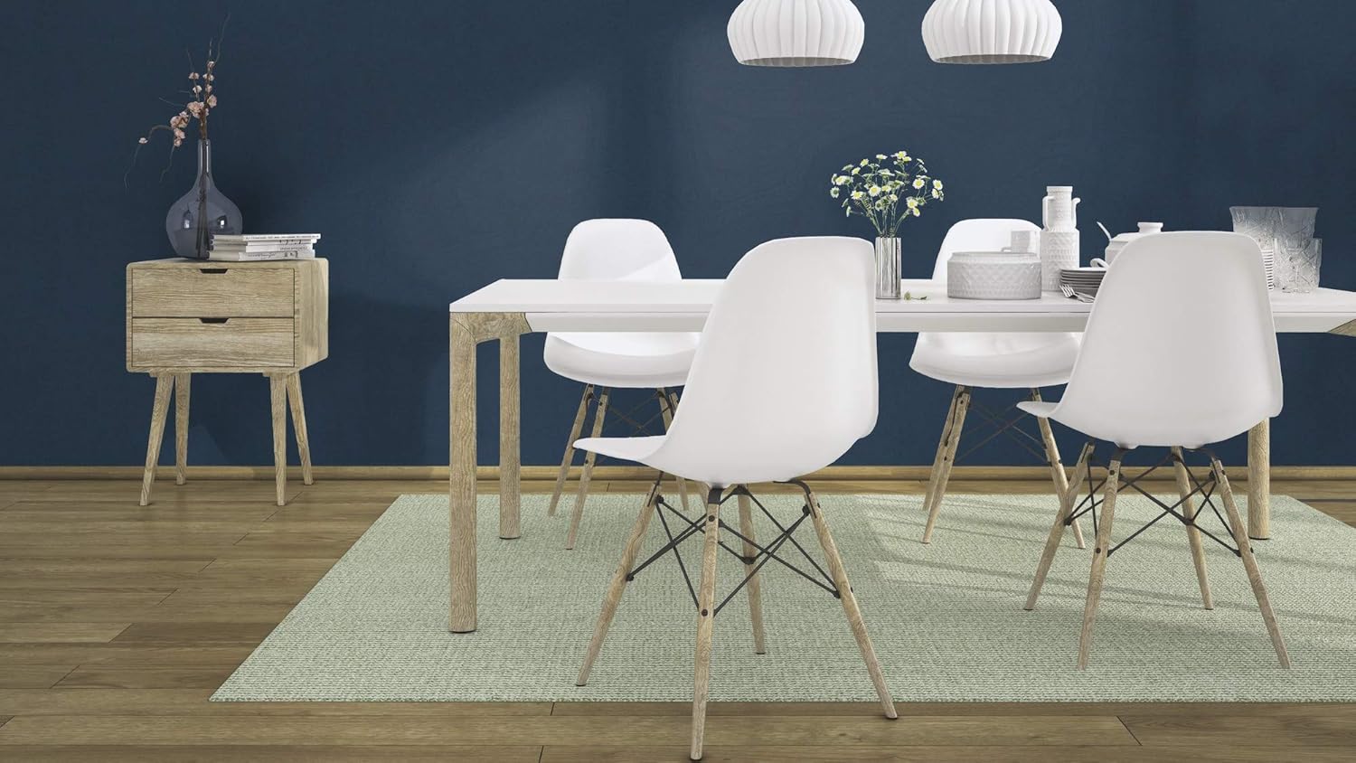 Rasch Wallpaper Denzo Linen Effect Navy 449860 Blue Wall Paper 449860, 53 x 1005 cm - Image 5