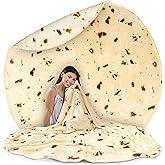 Zulay Burrito Tortilla Throw Blanket - Giant Double-Sided Tortilla Blanket for Adult and Kids - 285 GSM Funny Soft Food Blank