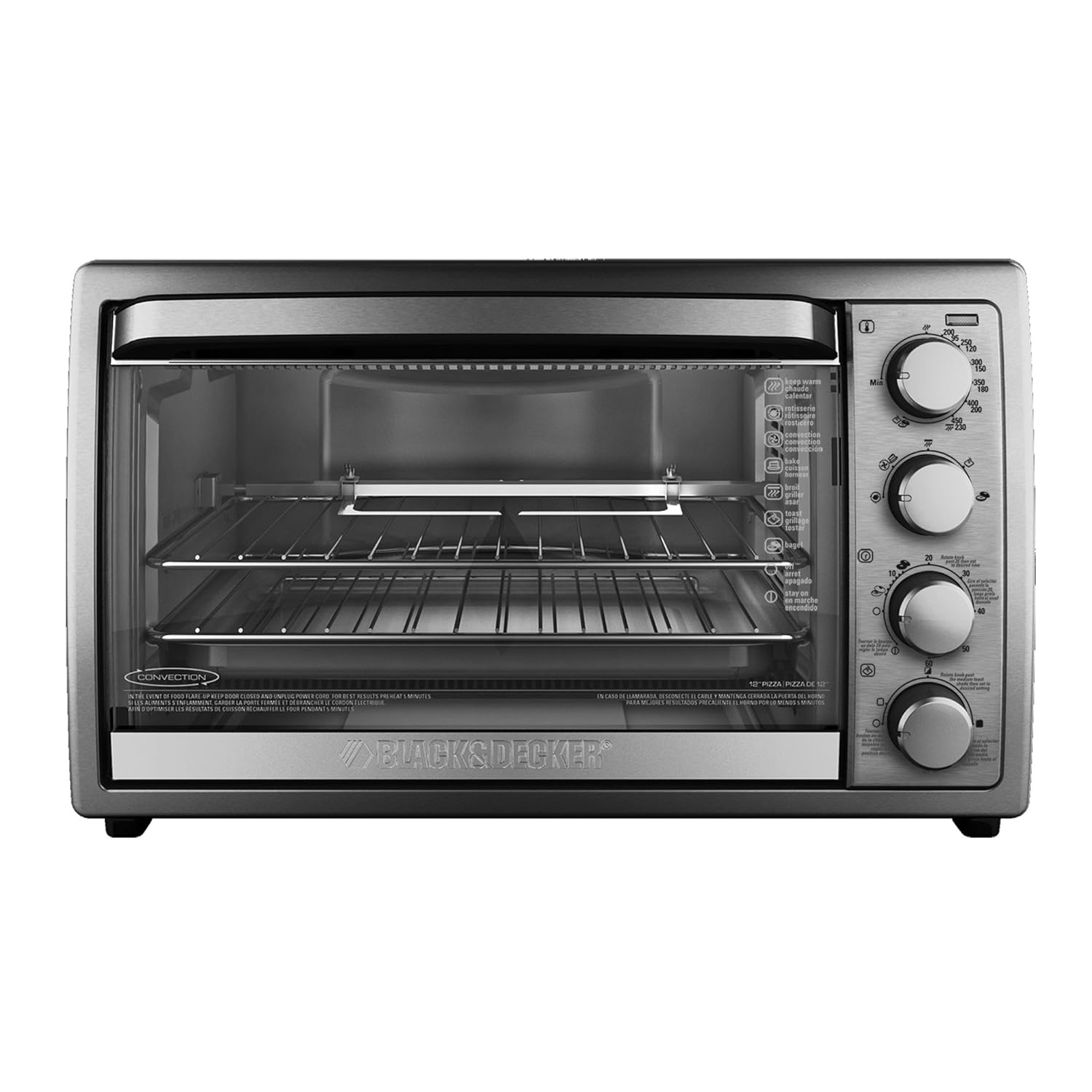 Black & Decker Rotisserie Convection Countertop Toaster Oven, Silver