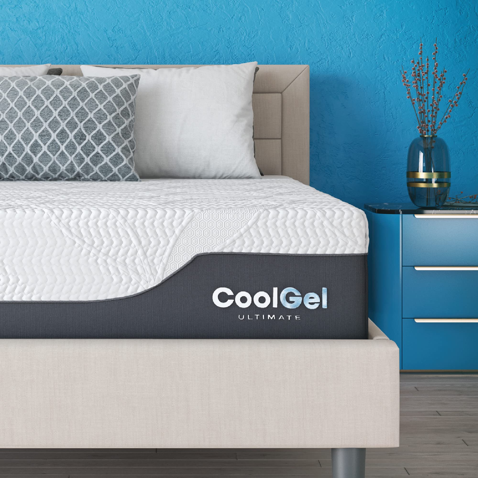 Photo 1 of Cool Gel Chill 14 Inch Medium Firm Memory Foam Mattress Twin Size, with Bonus CoolGel Memory Foam Bed Pillow, 14" with Pressure Relief, CertiPUR-US Certified, Cooling Twin Mattress in a Box