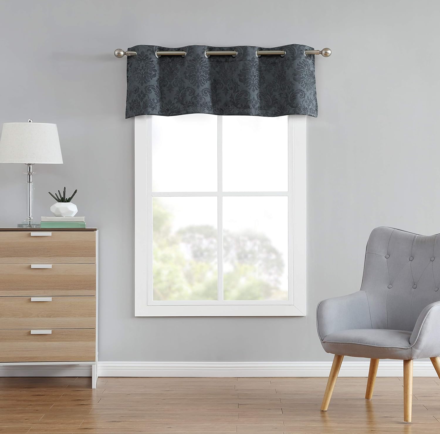 AsaTex Loretta - 1 Embossed Patio Extra Wide Curtain Panel with 16 Grommets - Thermal Weaved Blackout - Noise Reduction Fabric - Ideal for Sliding and Patio Doors (Patio 102 W x 84, Charcoal)