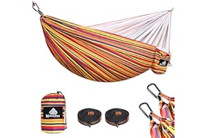NATUREFUN Ultra-Light Travel Camping Hammock | 300kg Load Capacity,Breathable,Quick-Drying Portable Hammock(275 x140cm) | 2 x Premium Carabiners,2 x Nylon Slings Included | Outdoor Indoor Garden