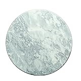 Kota Japan Premium Natural Stone Marble Round Cutting, Serving and Cheese Tray Board | 12" X 12" Stone Plate for Kitchen, Par