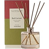 Votivo Red Currant Signature Reed Diffuser | Scented Home Fragrance Diffuser with Sticks, Reed Oil and Glass Bottle | Decorative Air Freshener for Home Decor | 4 oz