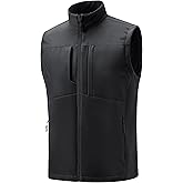 MAGCOMSEN Men's Lightweight Softshell Vest Outerwear Windproof Fleece Lined Zip Up Sleeveless Jacket for Golf Running Hiking