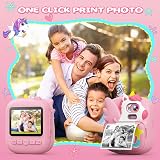 CAMCLID Kids Camera Instant Print Pink 32GB 1080P Video 12MP 2.4'' view 2