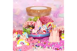 Nicella Unicorn Light-Up Terrarium Kit for Kids - LED Night Light Birthday Gift for Girls Ages 4 5 6 7 8-12 Year Old - Unicorn Toys for Girls - DIY Arts and Crafts Kit for Kids - Best Presents