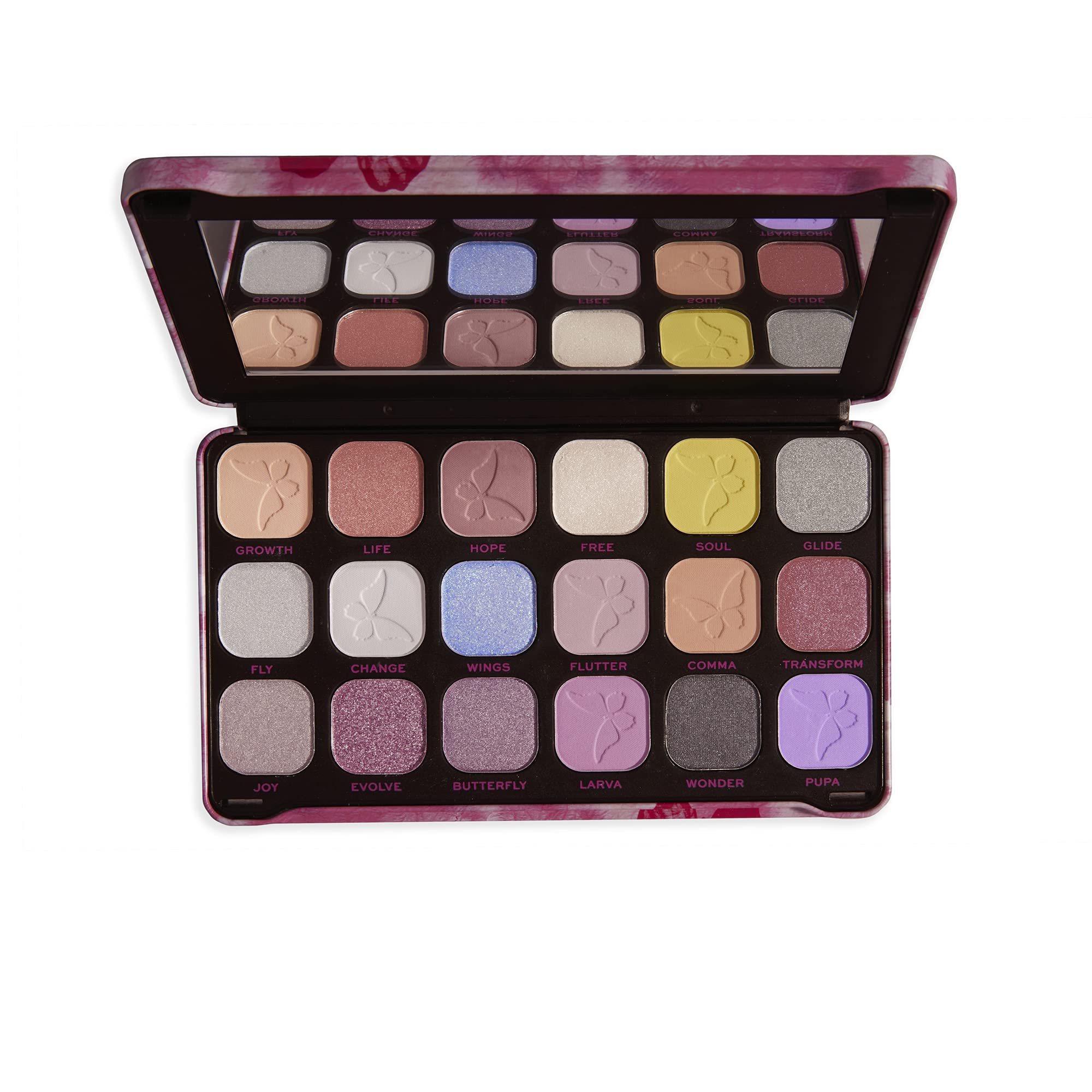 Makeup Revolution, Forever Flawless Eyeshadow Palette, Butterfly, 18 Shades, 19.8 g