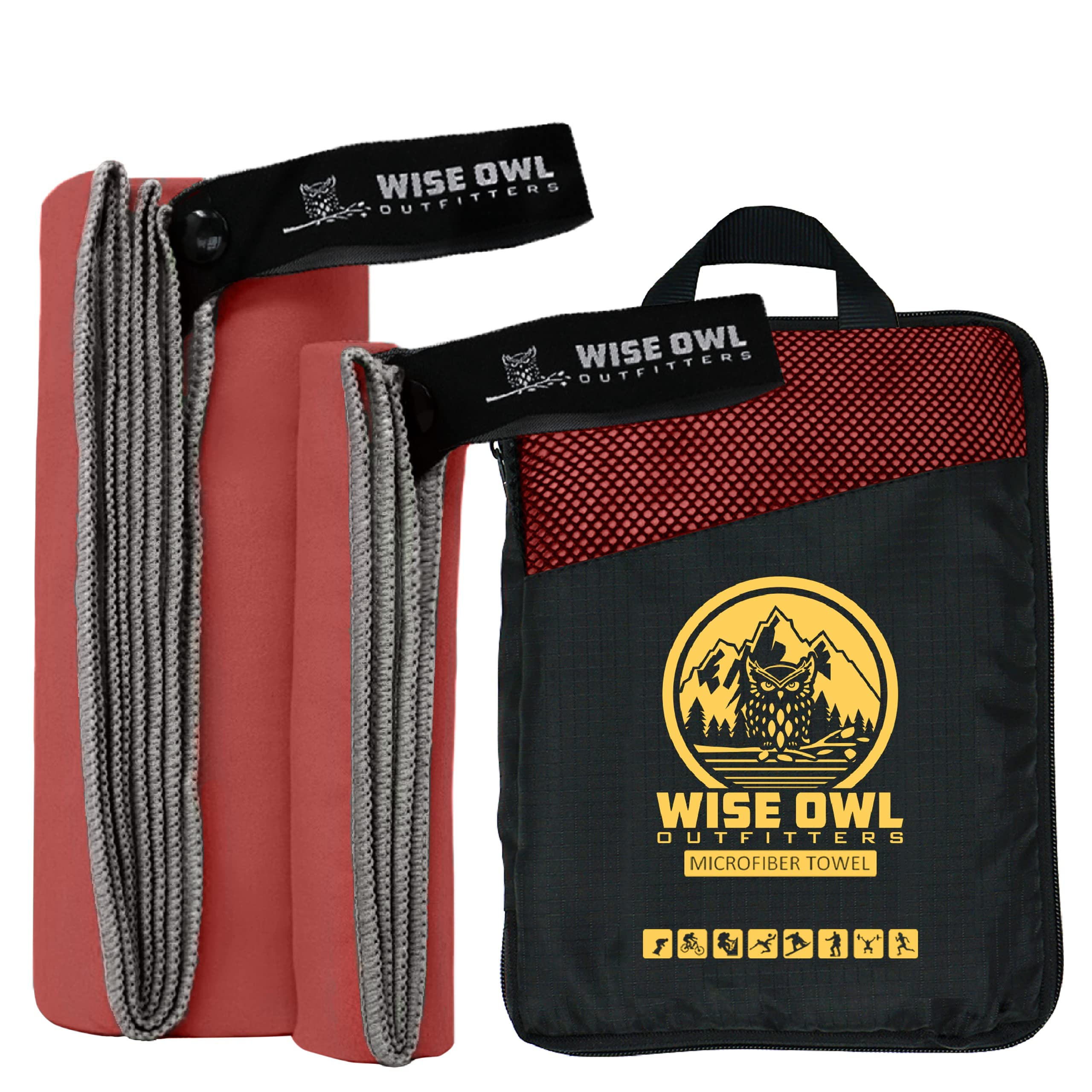 Photo 1 of Wise Owl Outfitters Microfiber Camping Towel - Quick Dry Towel for Travel, Backpacking, Hiking, Beach, Gym & Yoga - Compact, Fast Drying & Lightweight