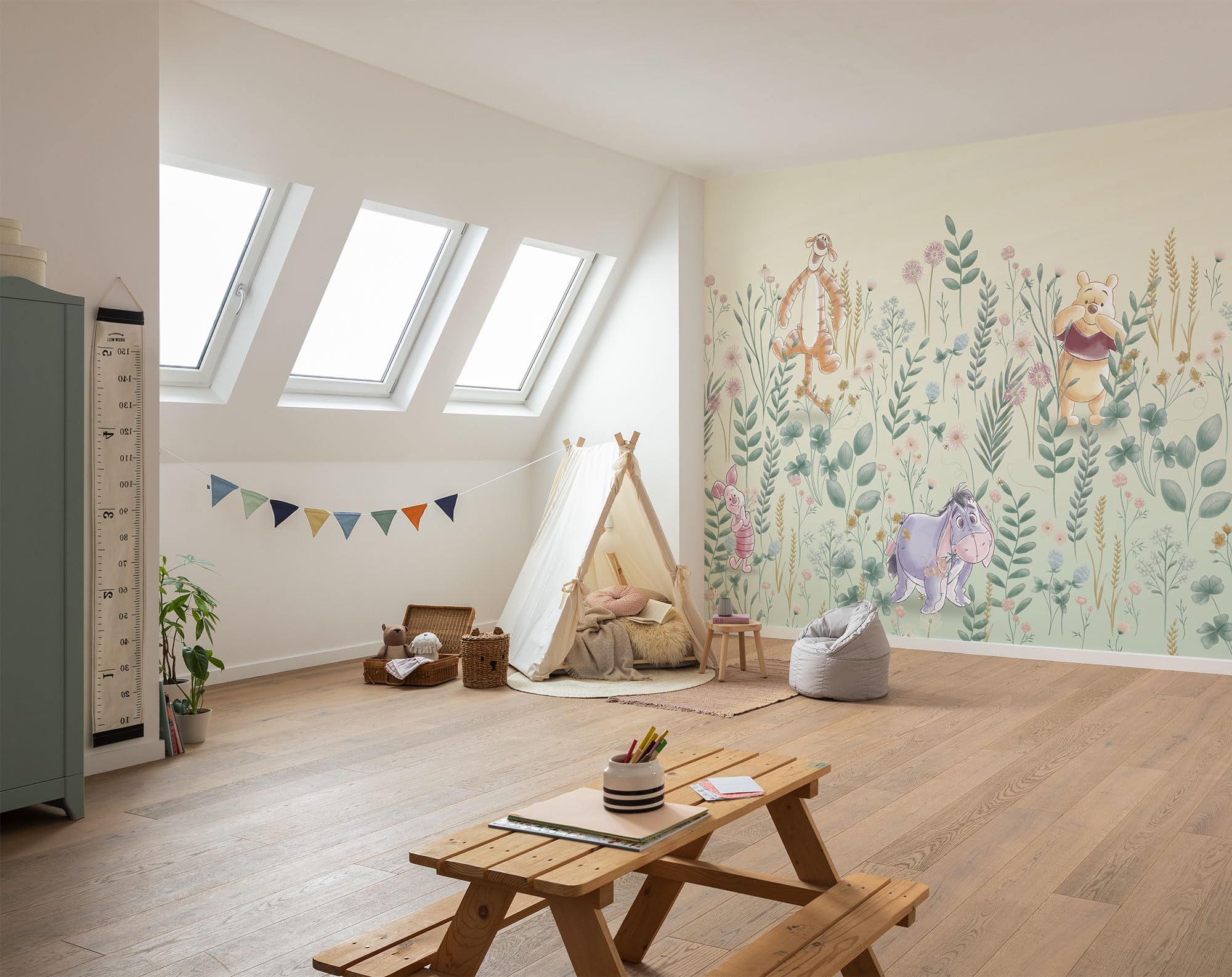 Komar Disney Non-Woven Photo Wallpaper Winnie The Pooh Hide and Seek - Size 300 x 250 cm - Children's Wallpaper