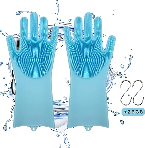 Magic Silicone Dishwashing Glove With Wash Scrubber