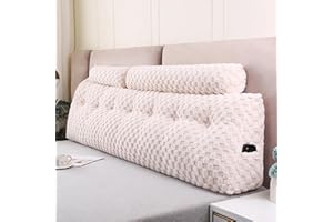 Gpround Wedge Headboard Pillows + A Long and Short Head Roll Pillows Bed Wedge Pillow for Headboard Large Bolster for Bed Backrest Pillows for Sitting in Bed