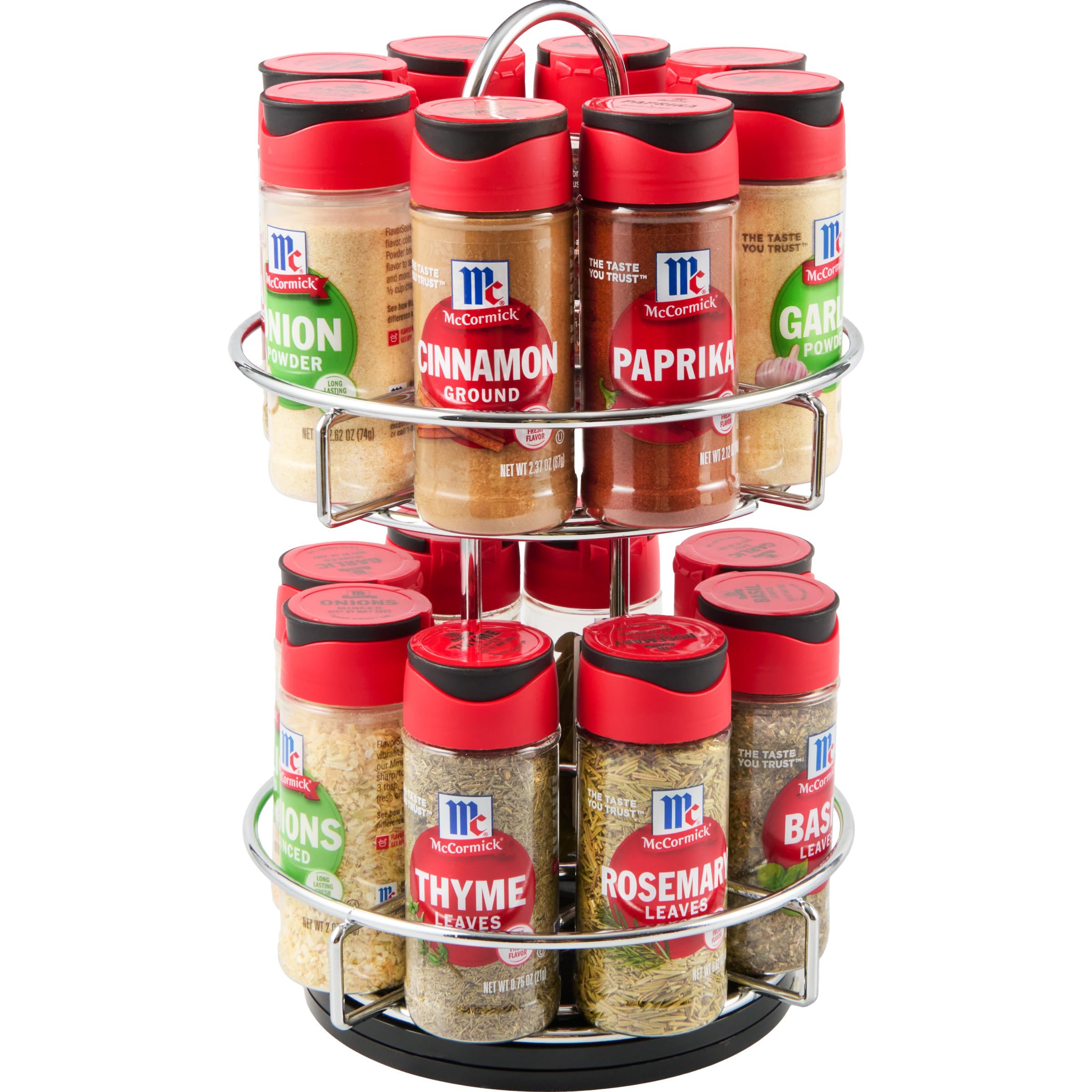 Photo 1 of McCormick Spice Rack, Two Tier Chrome, Featuring 16 Herbs & Spices for Everyday Cooking, Great Gift for Housewarming, Wedding & Bridal Shower, 26.09 oz