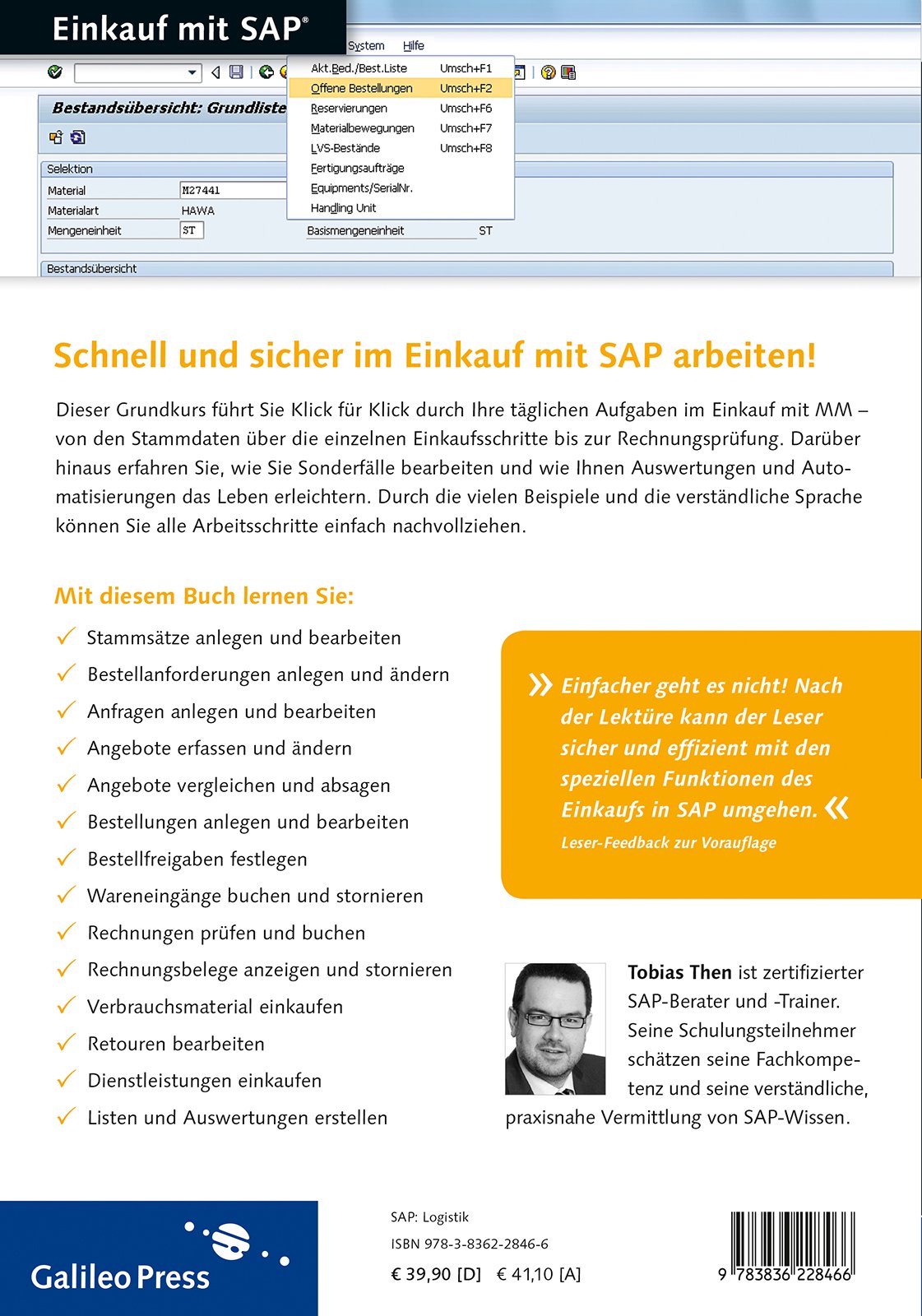 Einkauf Mit Sap Der Grundkurs Fur Einsteiger Und Anwender Ihr Schnelleinstieg In Sap Mm Von Der Banf Bis Zur Rechnungsprufung Sap Press Amazon De Then Tobias Bucher