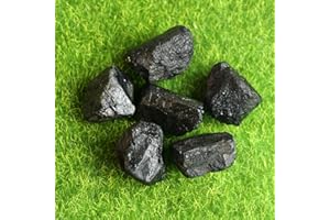 Apengshi Natural Black Tourmaline About 0.22 lb（100g Healing Crystal Raw Rough Stone Chakra Raw Stone Meditation Reiki Collection DIY