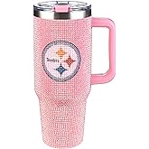 The Memory Company Officially Licensed NFL Game Day Tumbler - 40oz Stainless Steel Double-Wall Insulated Team Color Bling Cup with Team Logo, NFL Licensed Sports Travel Mug with Lid & Straw
